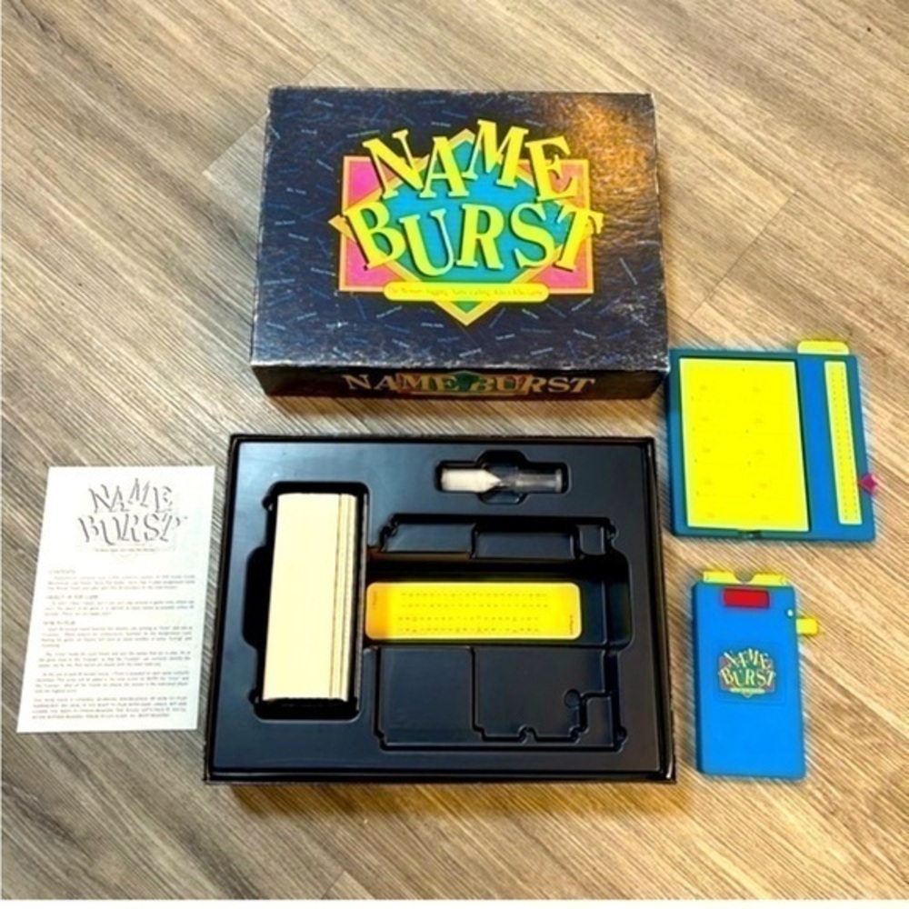 Vintage 1992 NAME BURST adult party board game. 3+ players. Excellent condition